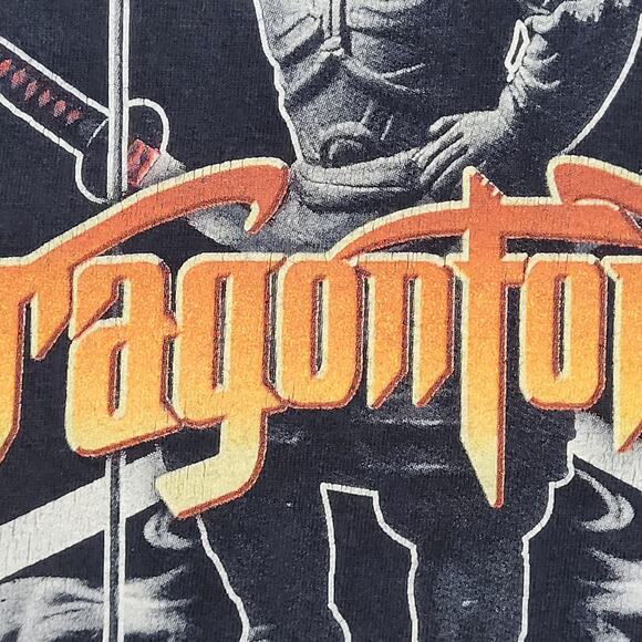 Y2K DragonForce Graphic Tee Men's Small Heavy Metal Concert Tour Shirt - Picture 4 of 13